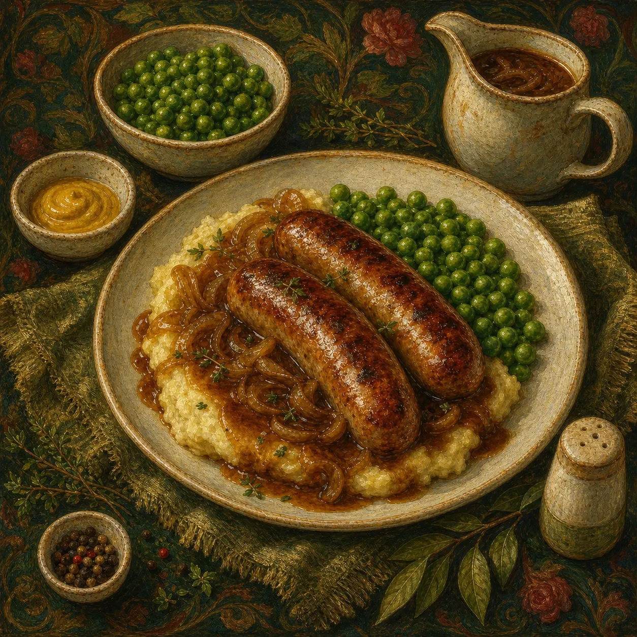 Bangers and Mash with Onion Gravy
