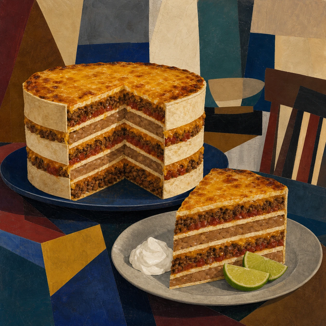 Beef and Bean Burrito Pie