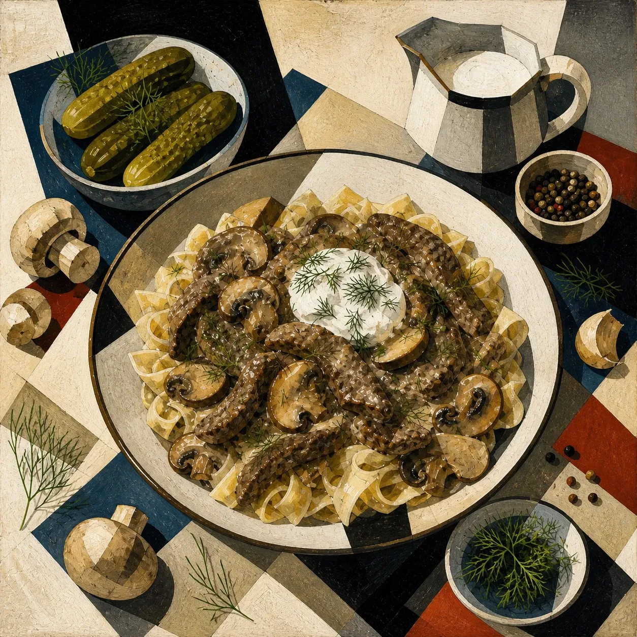 Beef Stroganoff with Mushrooms and Smetana
