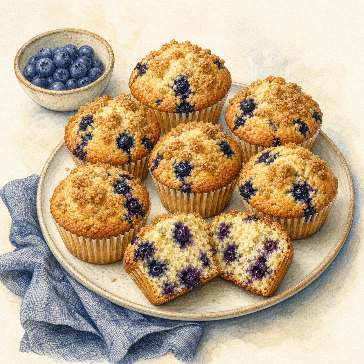 Brown Sugar Blueberry Muffins