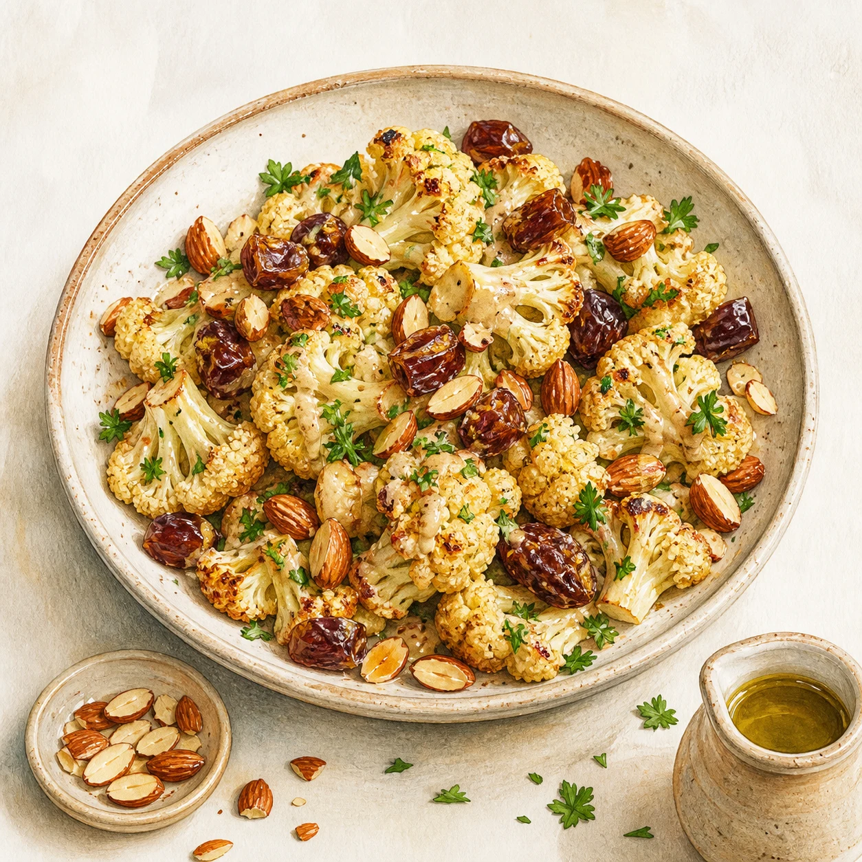 Cauliflower, Date & Almond Salad