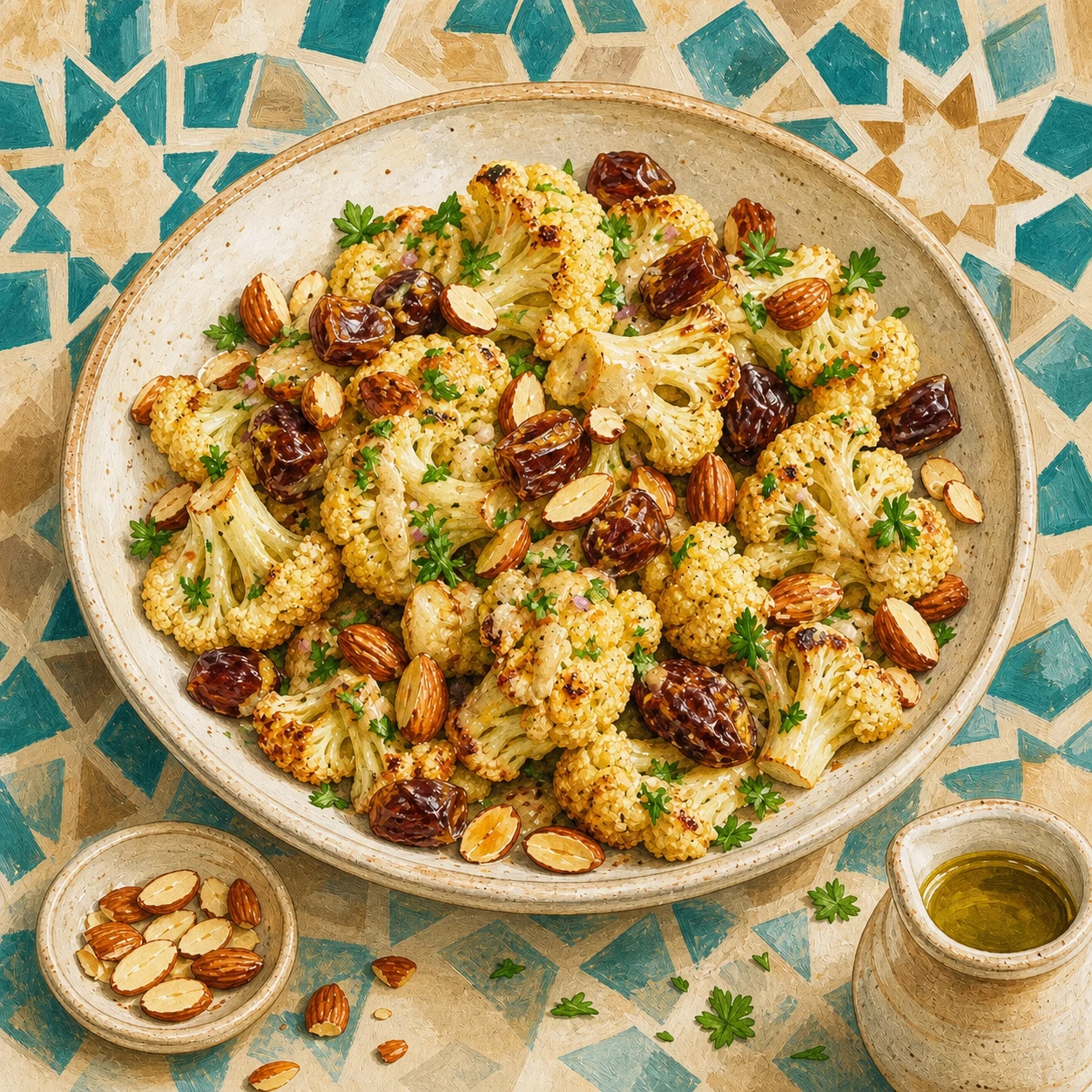 Cauliflower, Date & Almond Salad