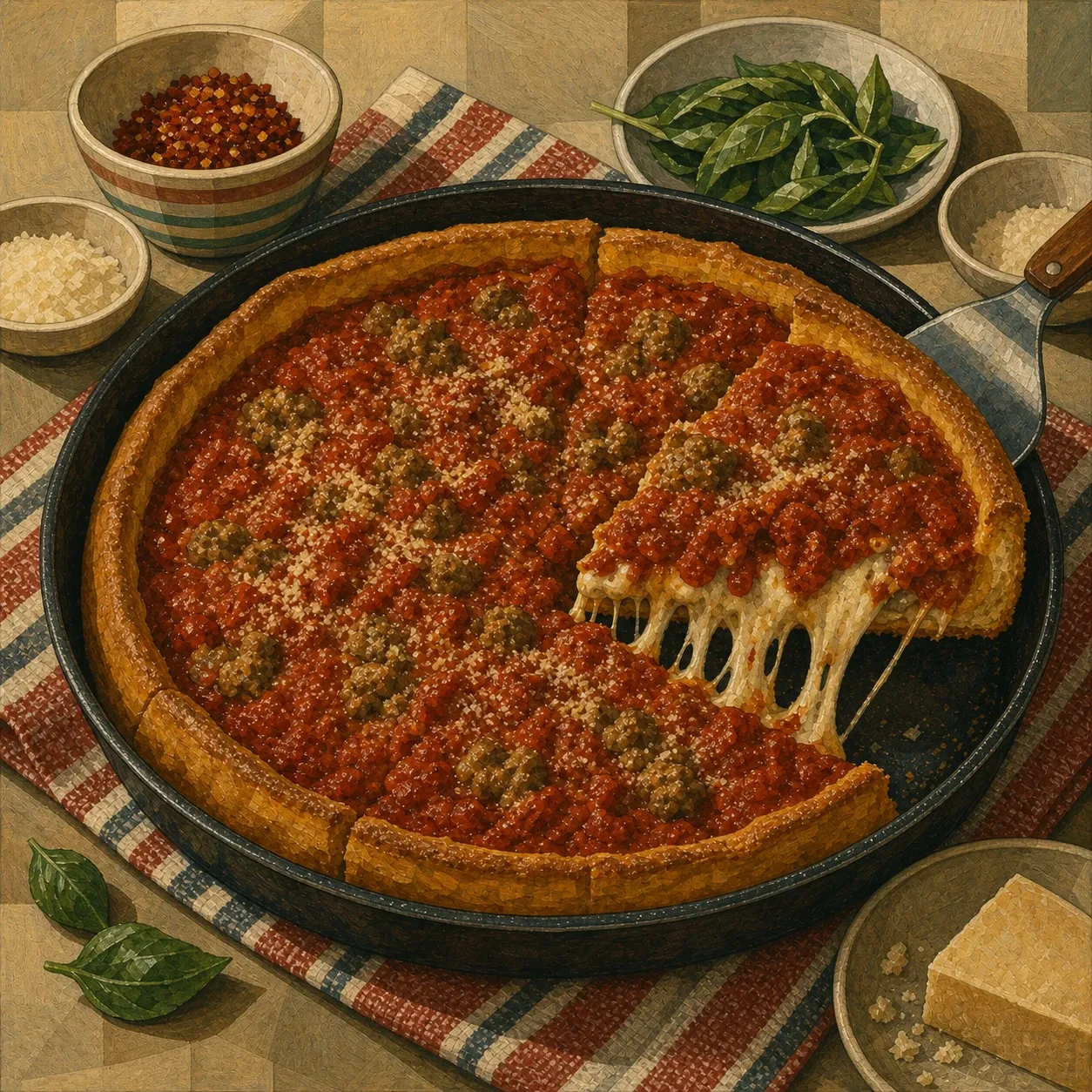 Pizza deep-dish de Chicago