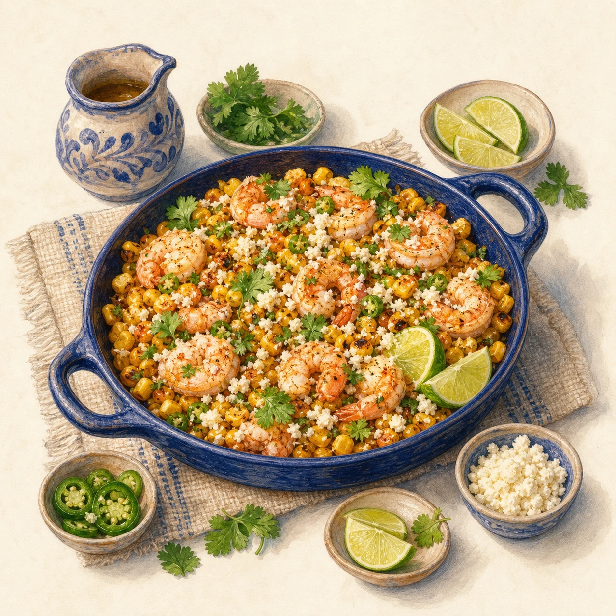 Chile-Lime Shrimp and Esquites Skillet