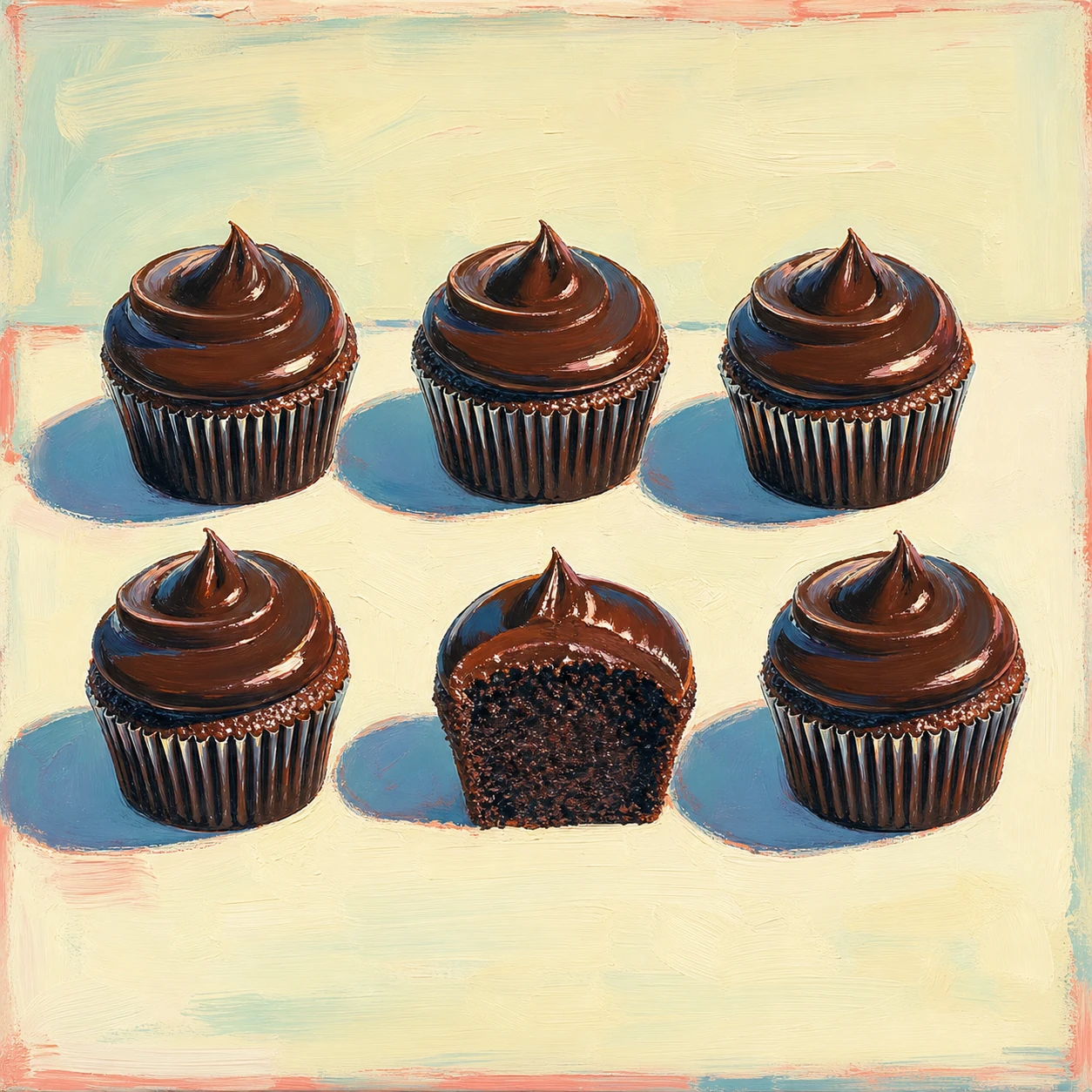 Dark Chocolate Cupcakes with Fudge Frosting