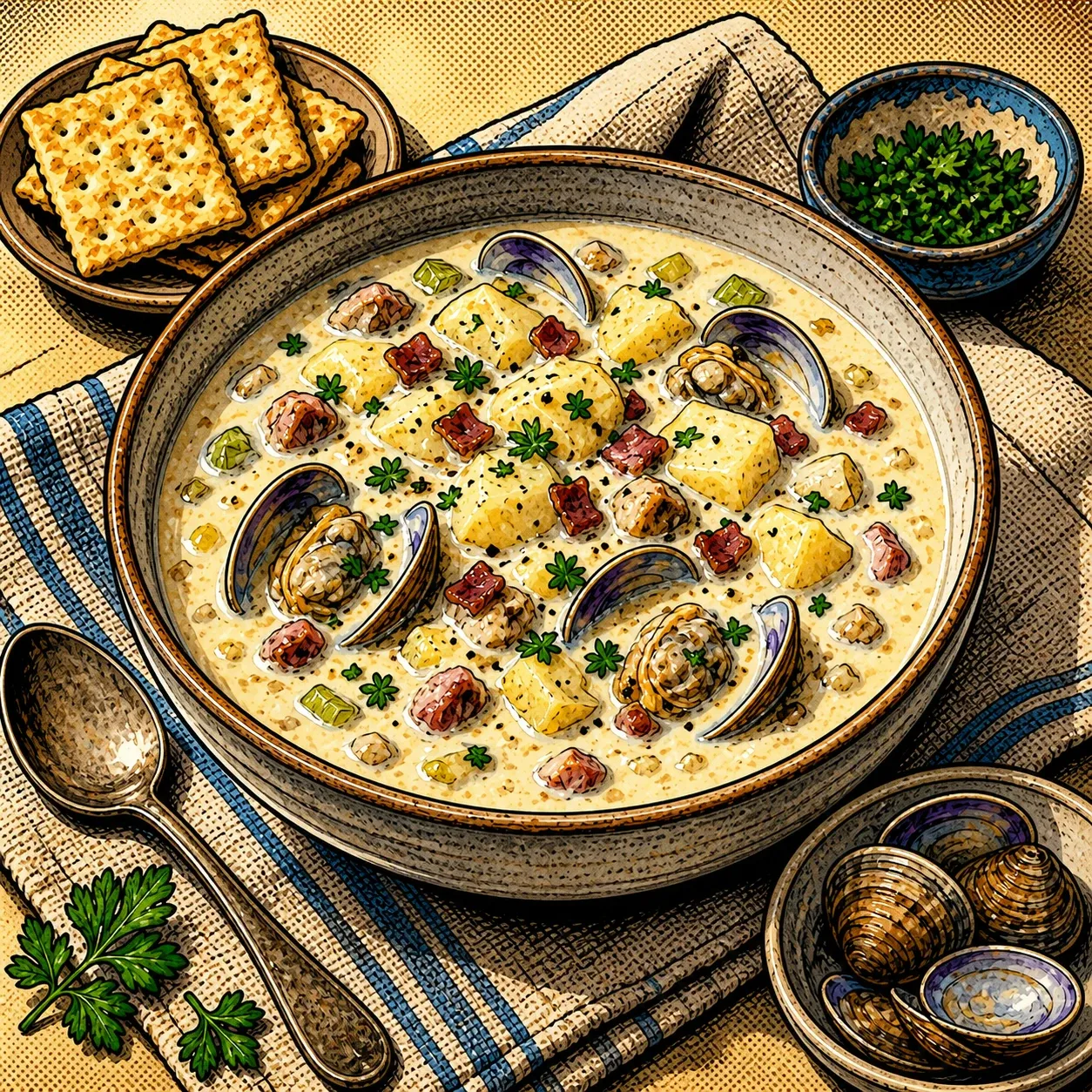 Clam chowder de Nueva Inglaterra