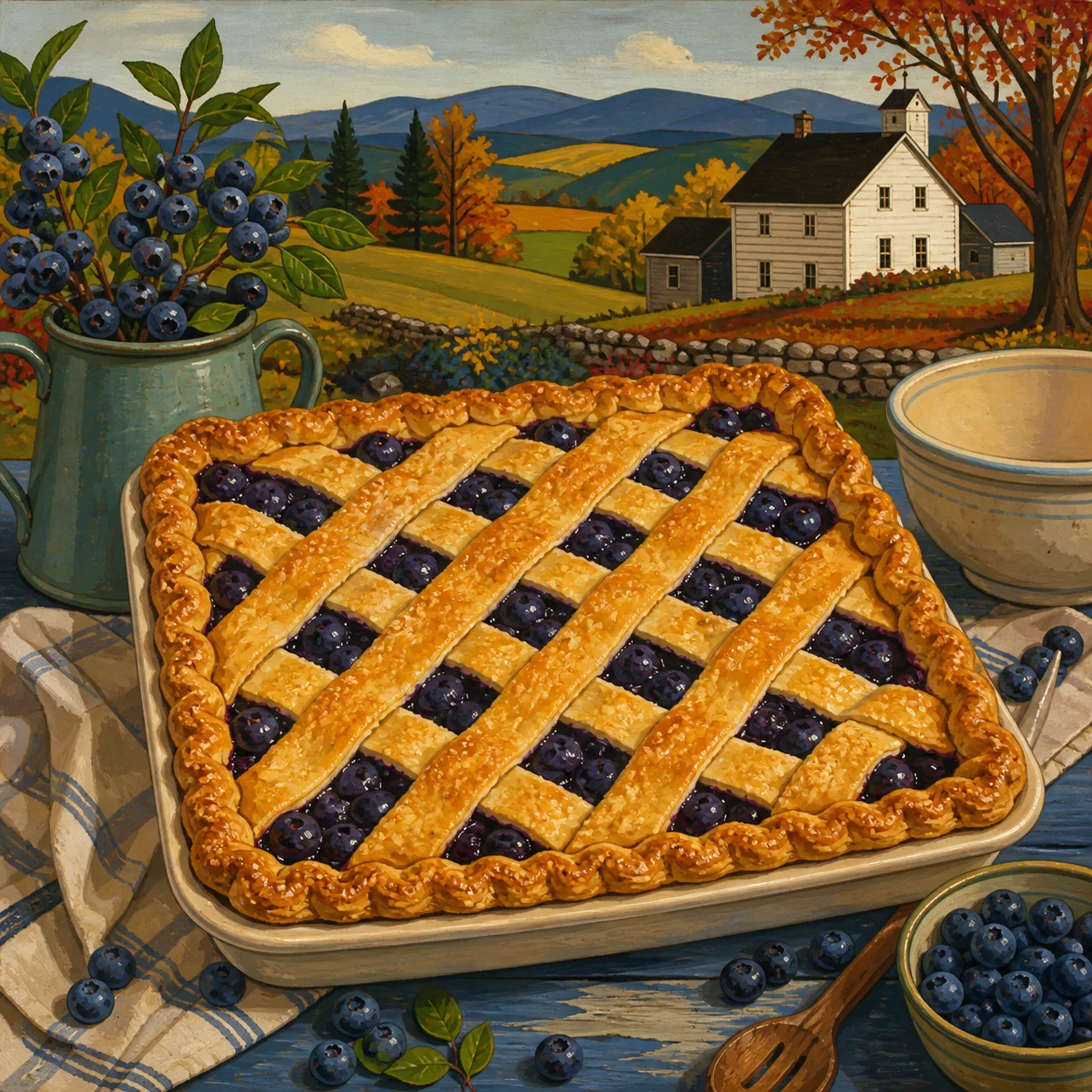 Classic Blueberry Lattice Pie