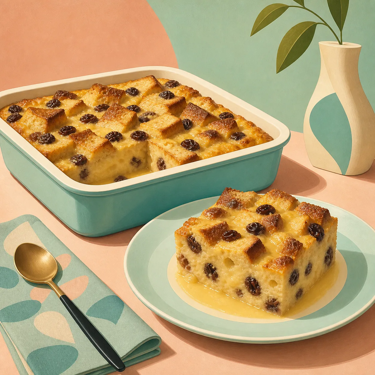Budín Clásico de Pan con Pasas