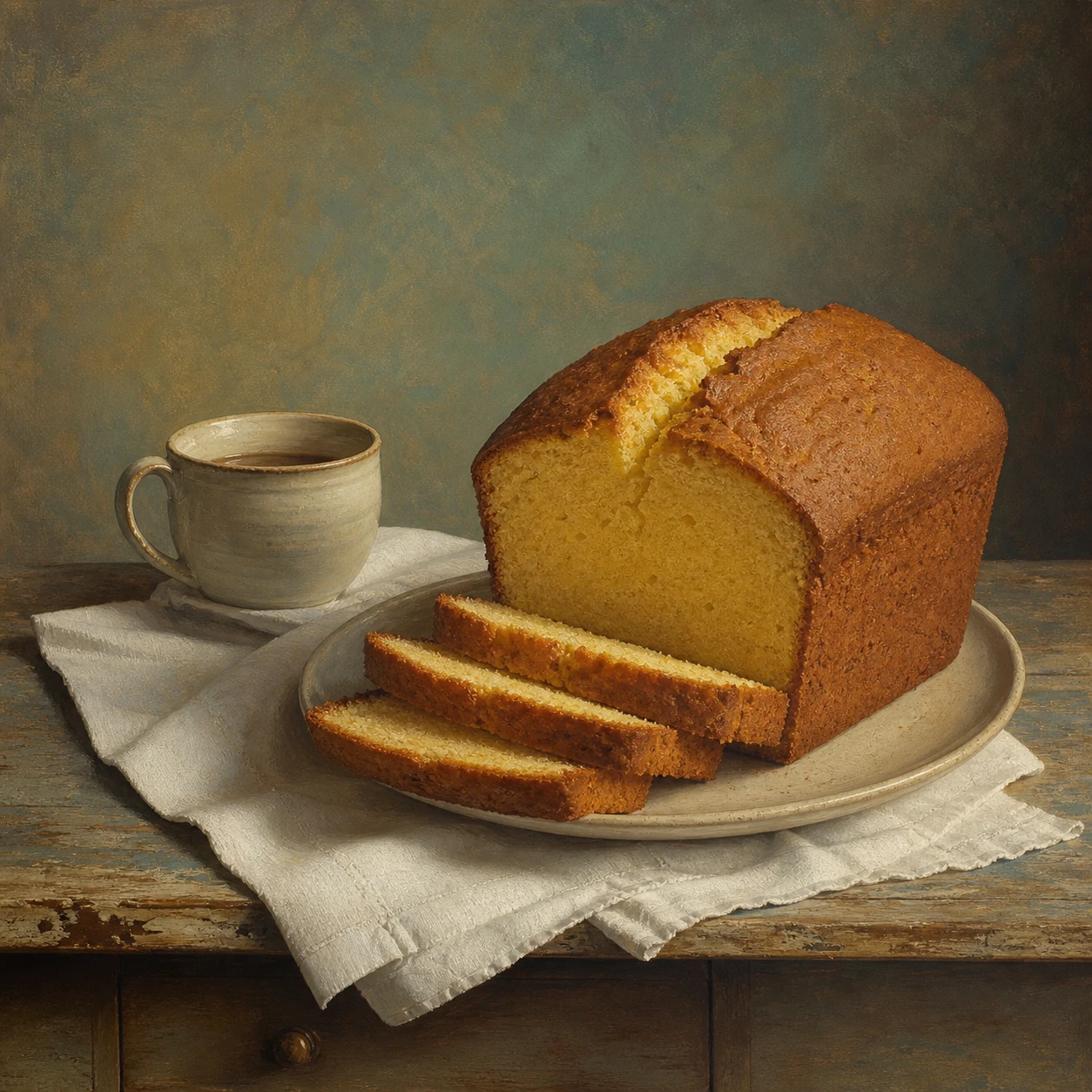 Bizcocho pound cake clásico de mantequilla