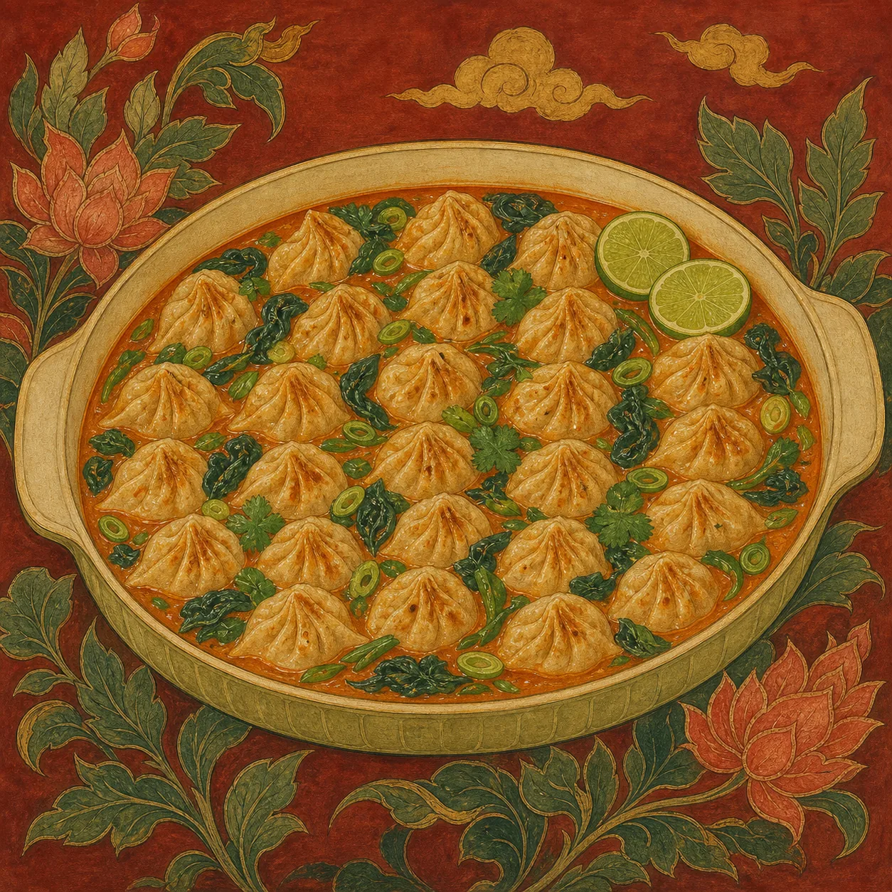 Coconut-Lime Red Curry Dumpling Bake