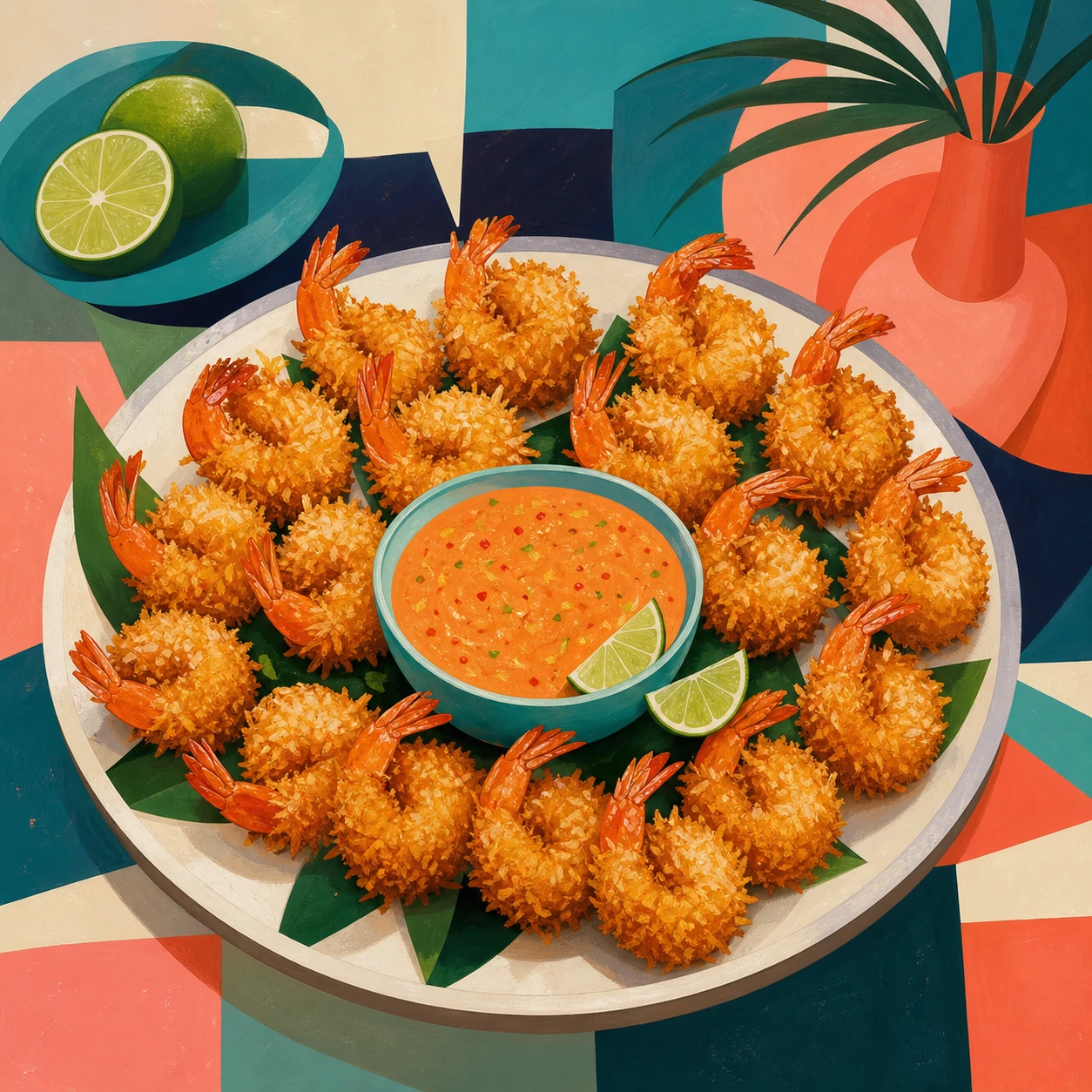 Crisp Coconut Shrimp with Lime-Chile Dip