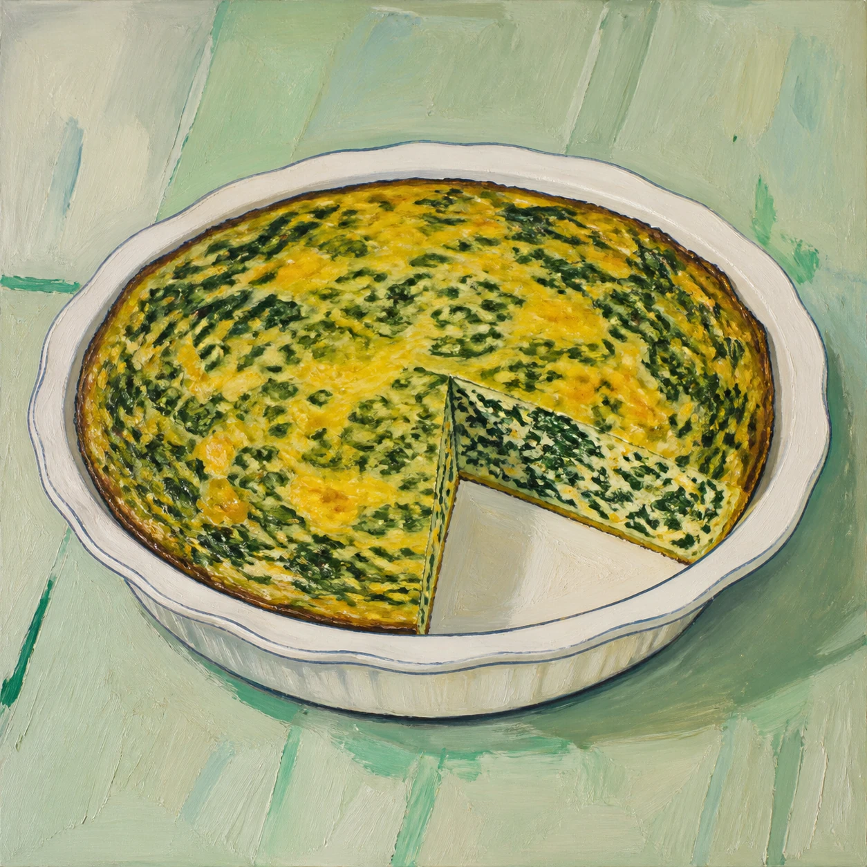 Crustless Spinach-Cheddar Quiche