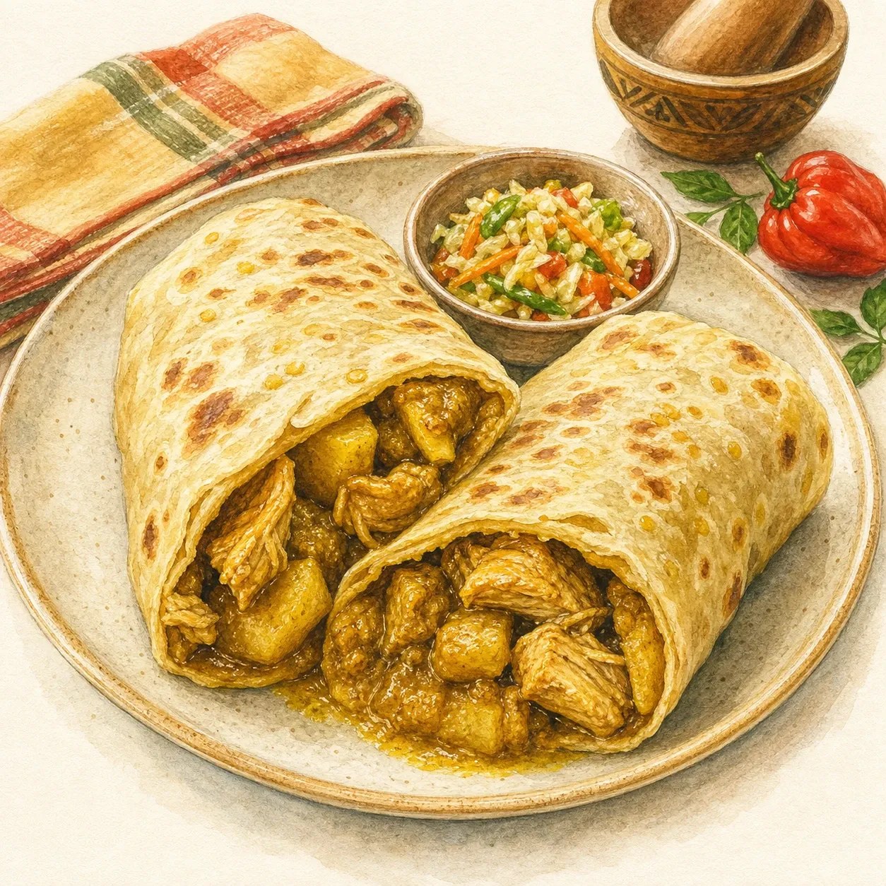 Curry Chicken Roti