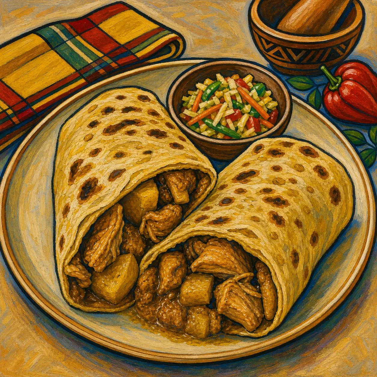 Curry Chicken Roti