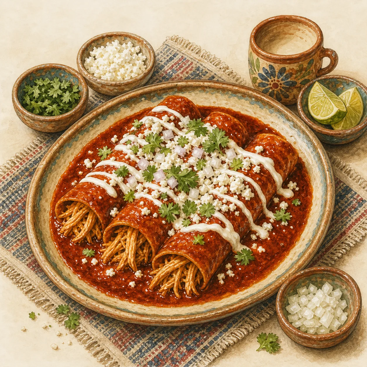 Red Chile Chicken Enchiladas