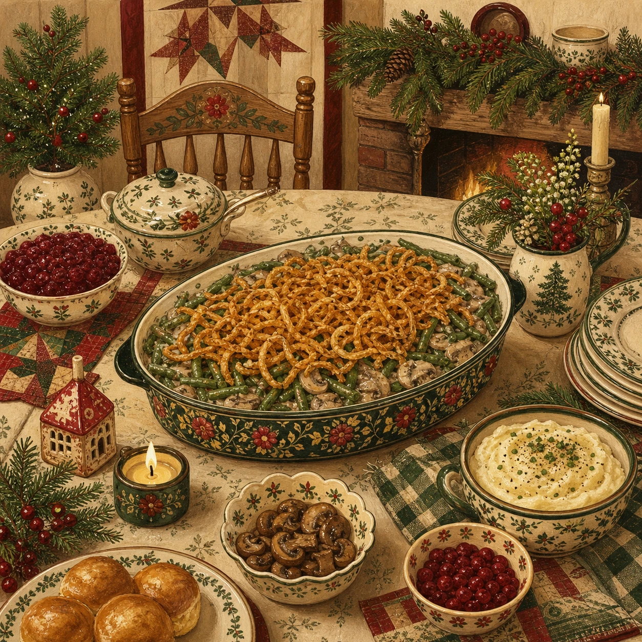 Fresh Green Bean Casserole with Mushroom Cream