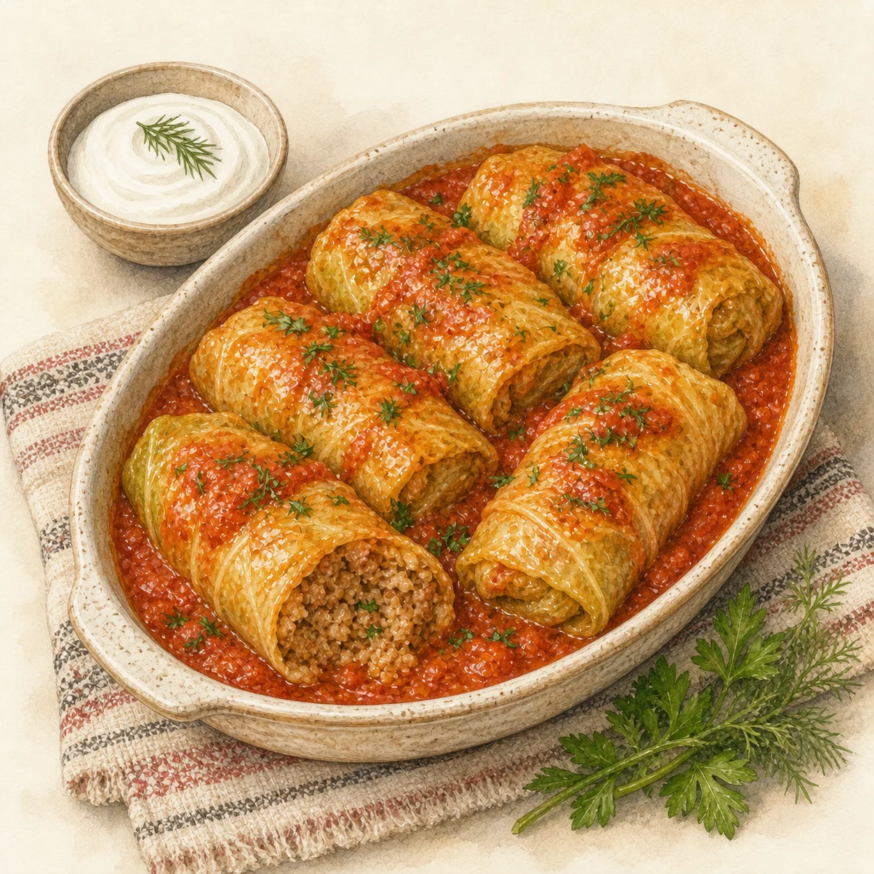 Gołąbki Stuffed Cabbage Rolls