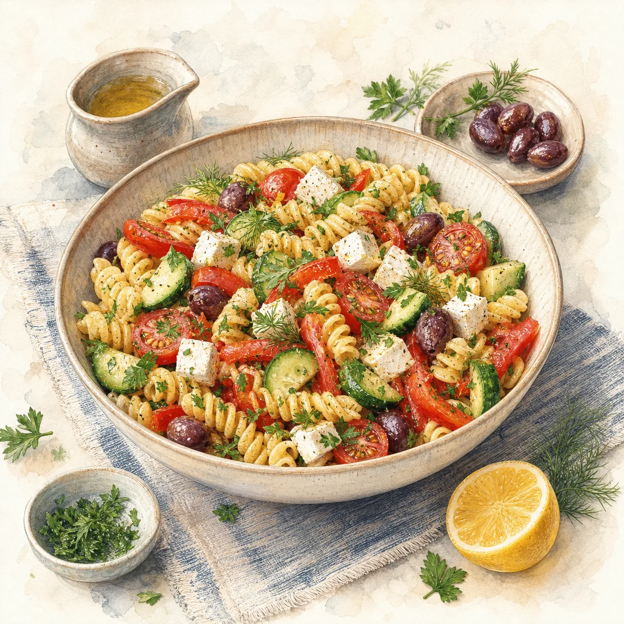 Greek-Style Mediterranean Pasta Salad