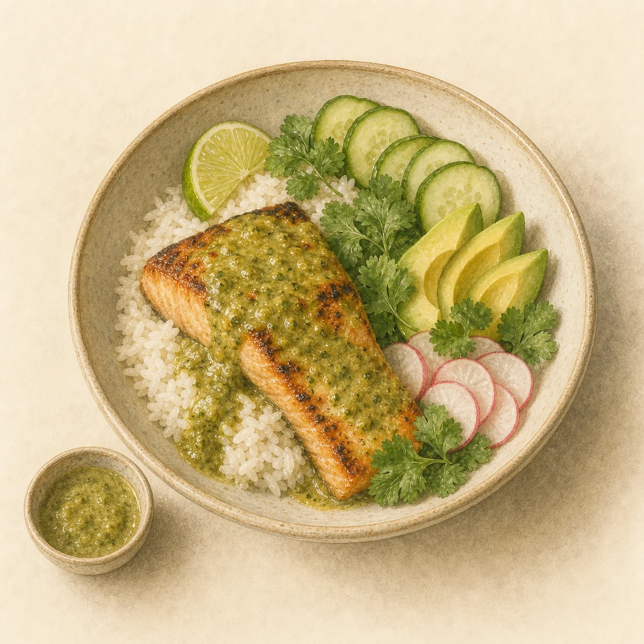 Green Curry-Glazed Salmon Bowls