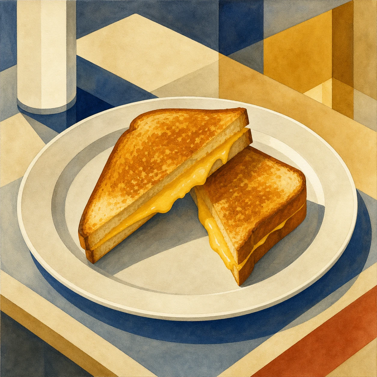 Skillet Grilled Cheese with Cheddar and American