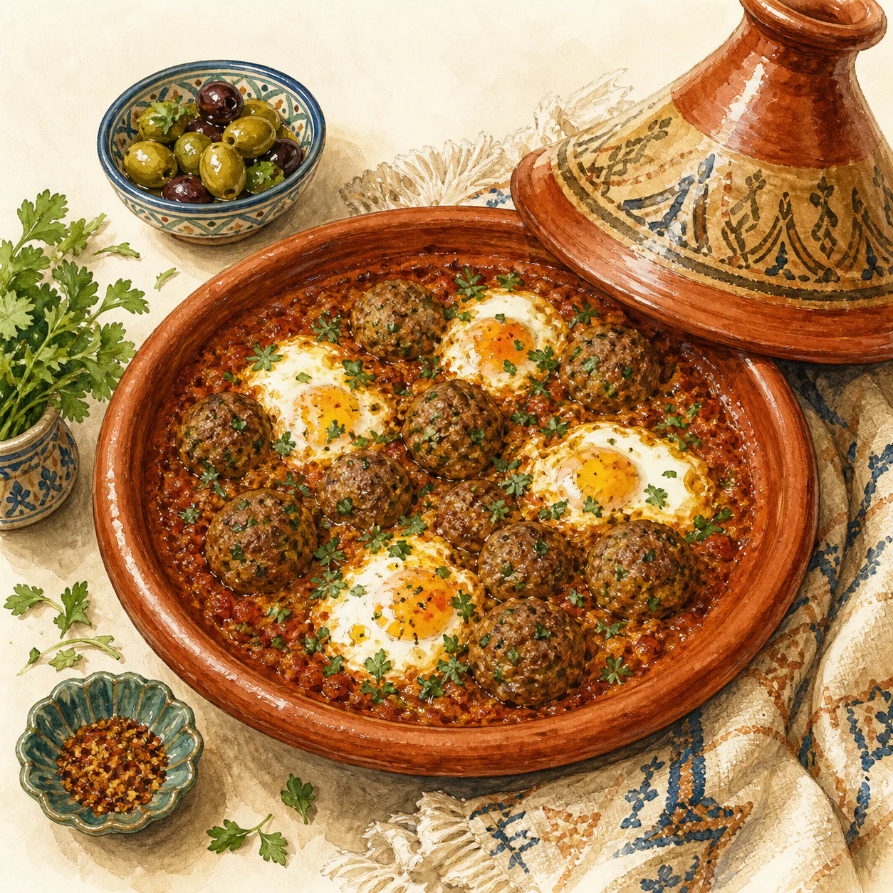 Kefta Tagine with Eggs