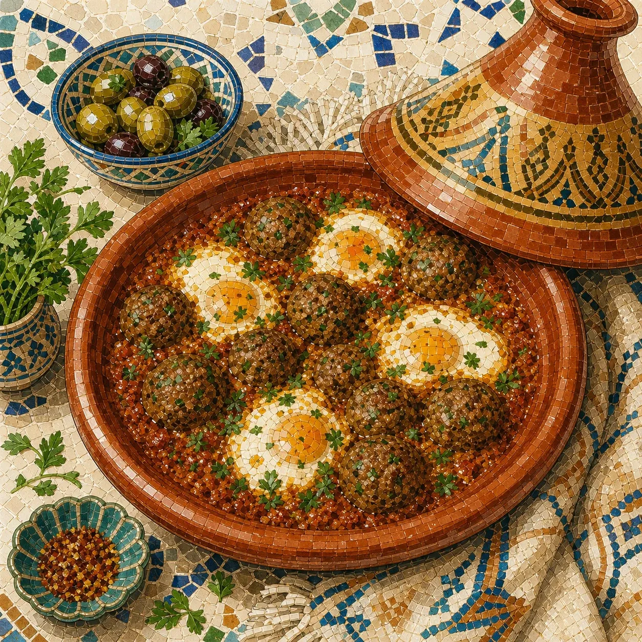 Kefta Tagine with Eggs