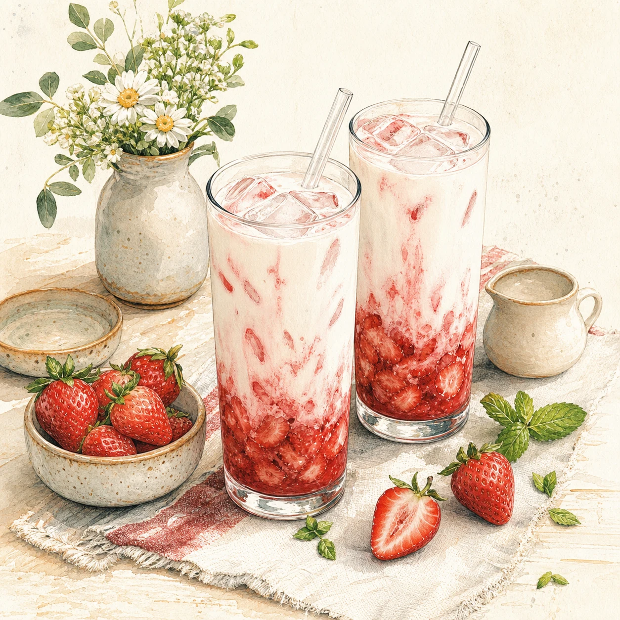 Korean Strawberry Milk