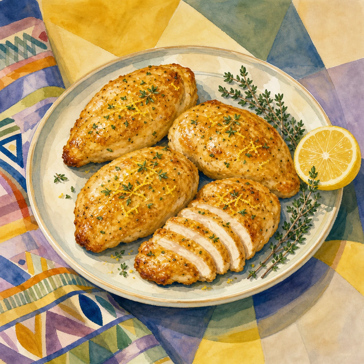 Lemon-Herb Baked Chicken Breasts