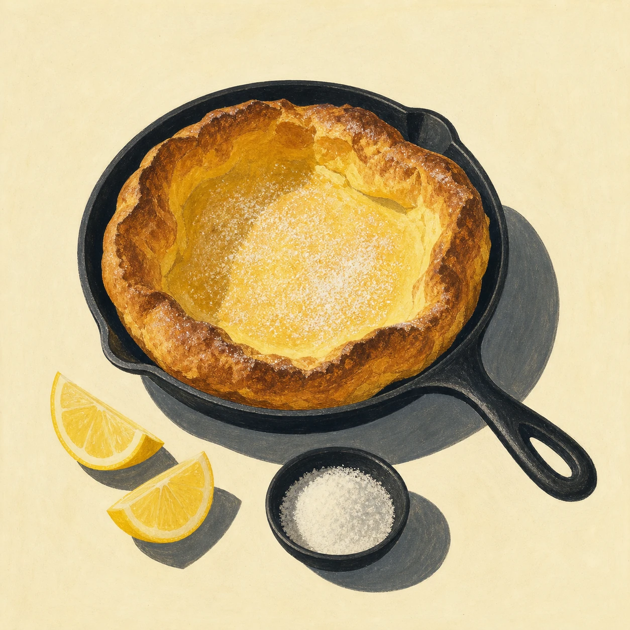 Dutch Baby con limón y azúcar