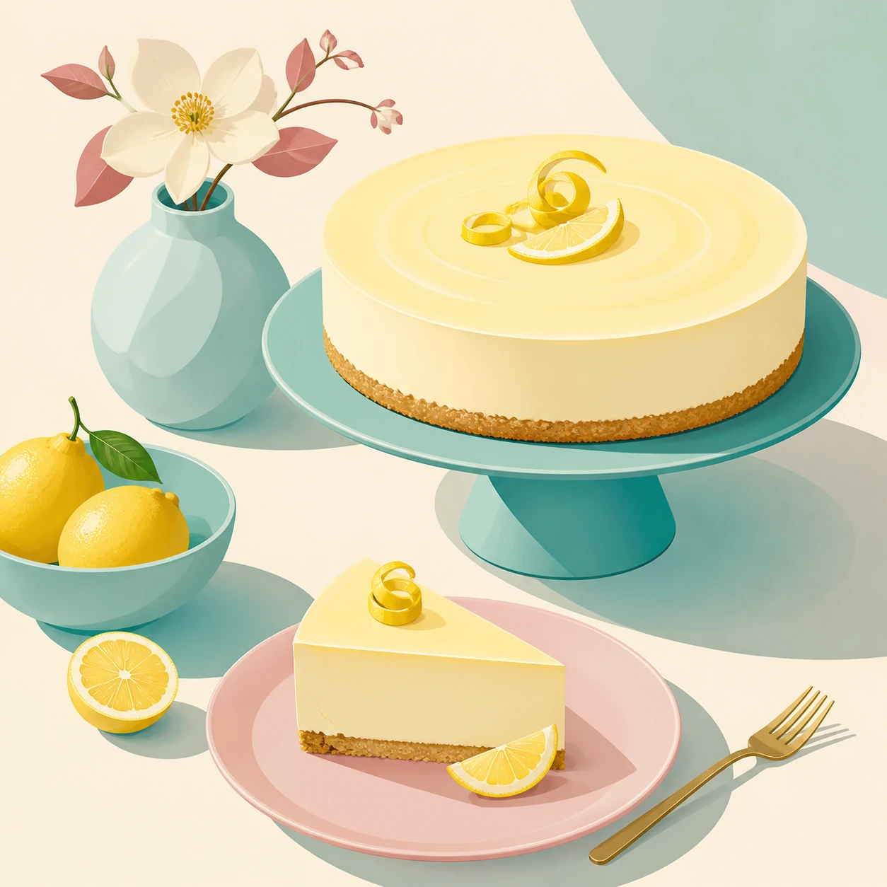 Cheesecake sin hornear de limón y vainilla
