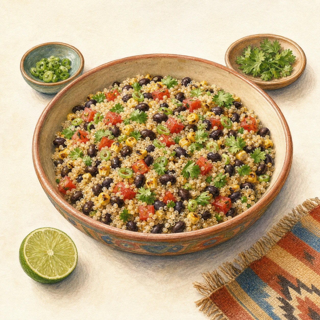 Lime-Cumin Quinoa and Black Beans