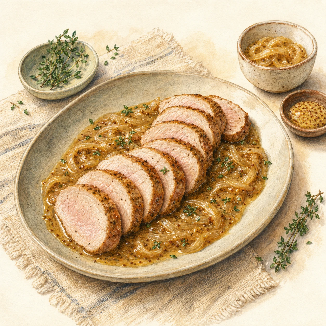 Mustard-Herb Slow Cooker Pork Tenderloin