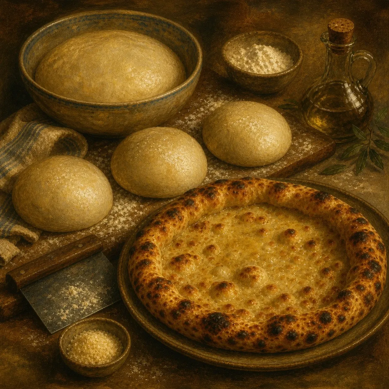 Masa de pizza casera estilo napolitano