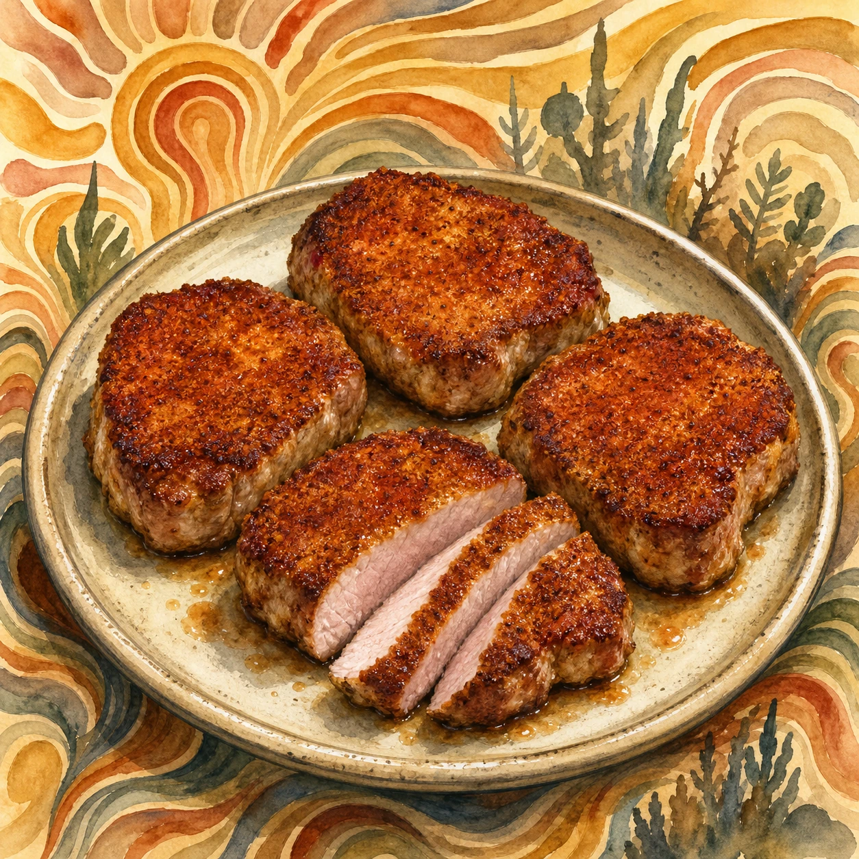 Chuletas de Cerdo al Horno con Pimentón y Mostaza