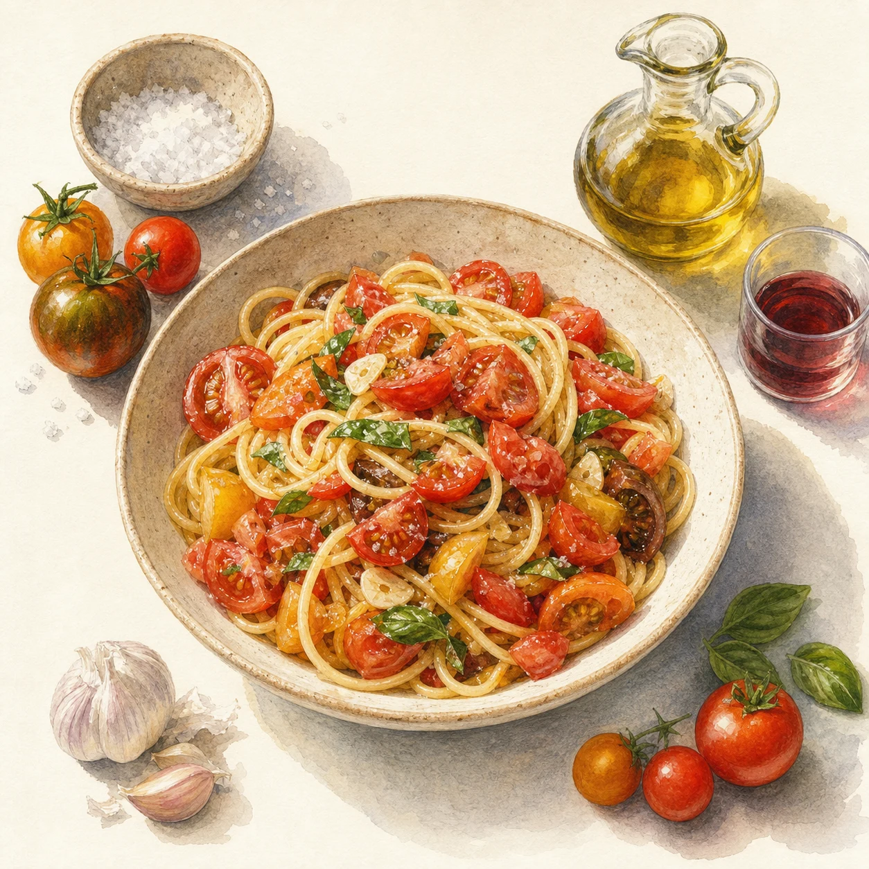 Pasta with Fresh Tomatoes
