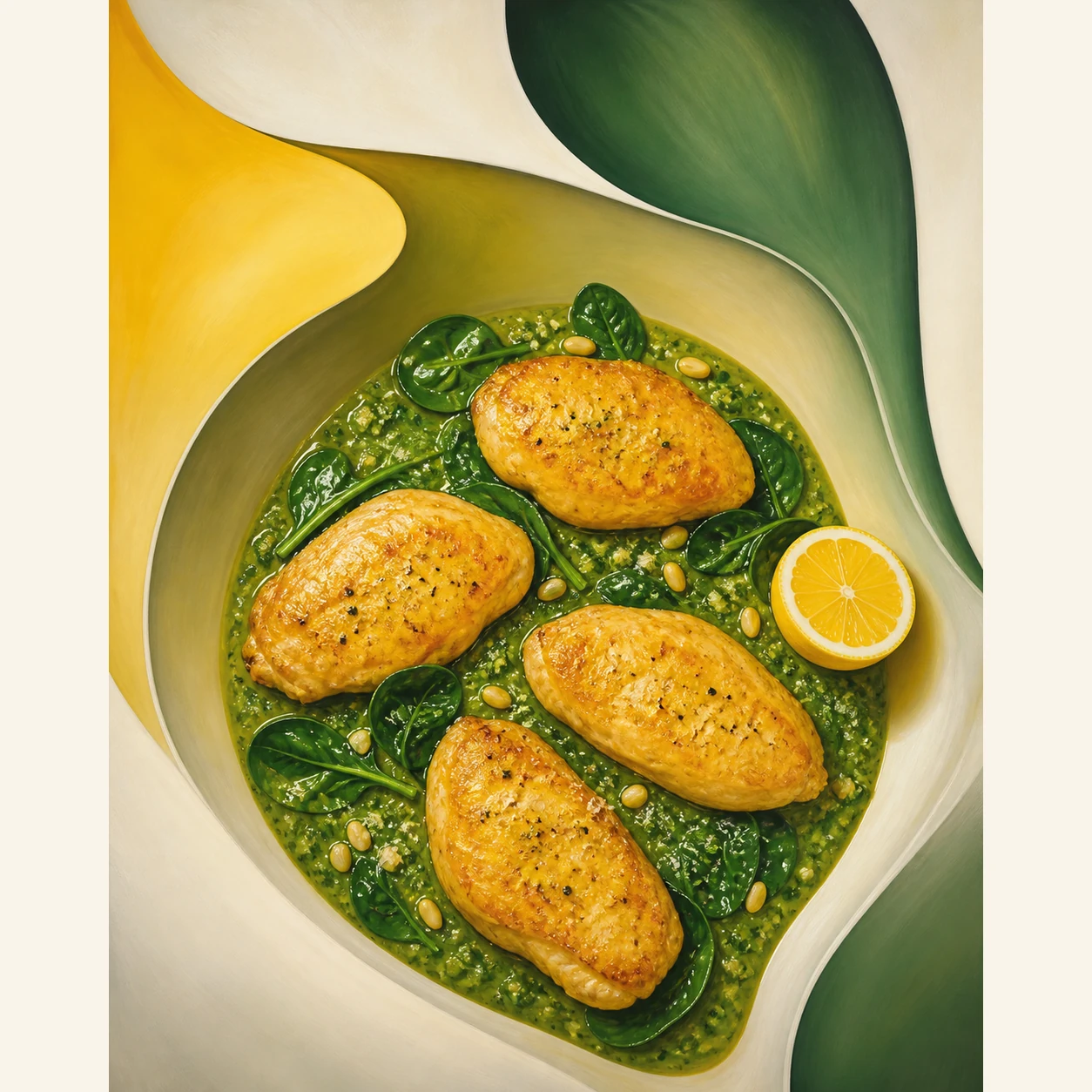 Pesto Chicken Florentine