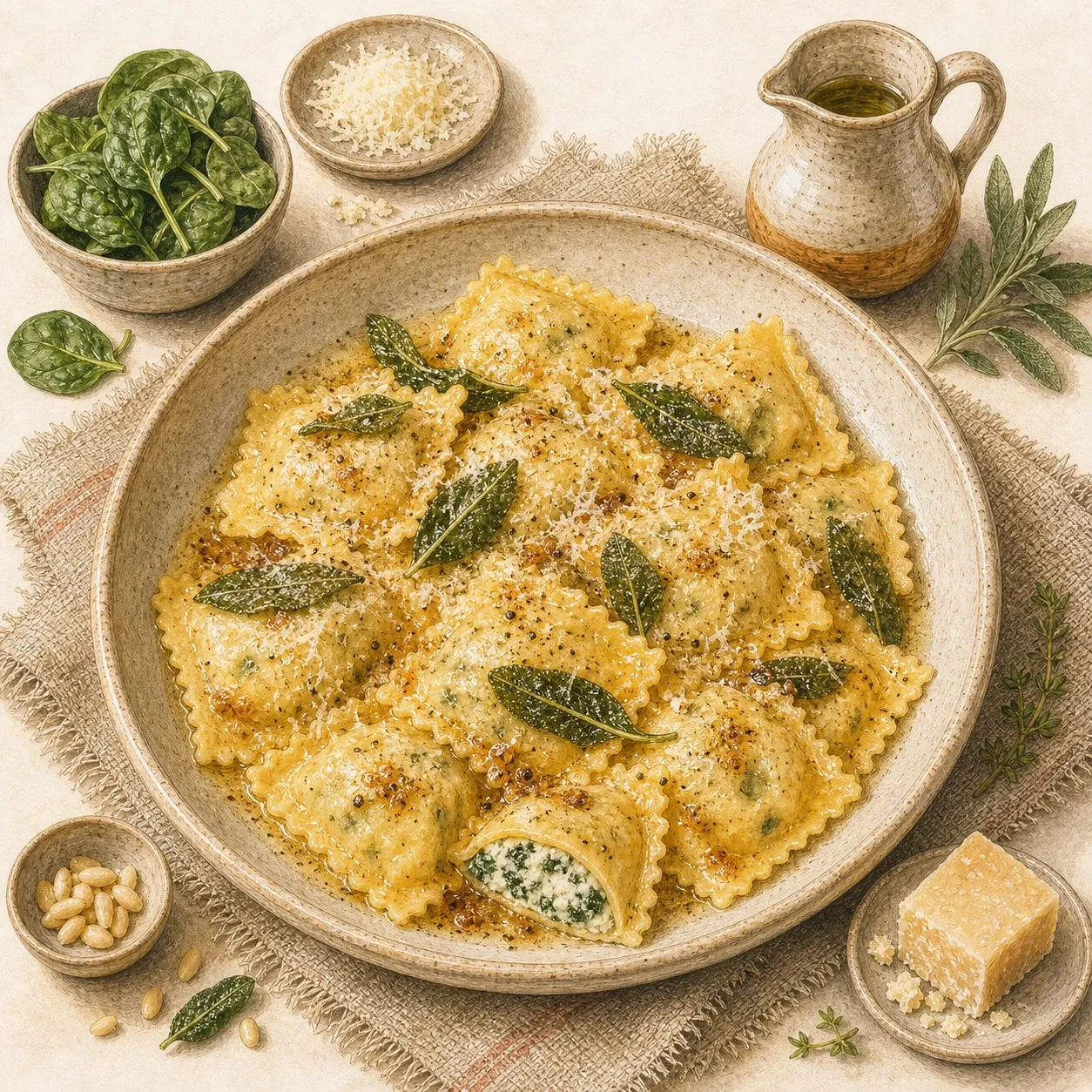 Ricotta and Spinach Ravioli