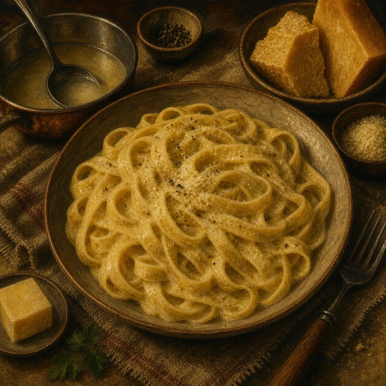 Roman-Style Fettuccine Alfredo Sauce