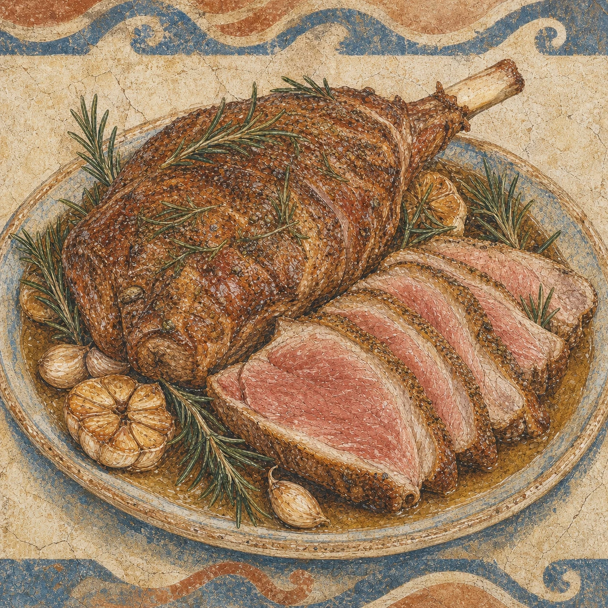 Leg of Lamb with Garlic and Rosemary