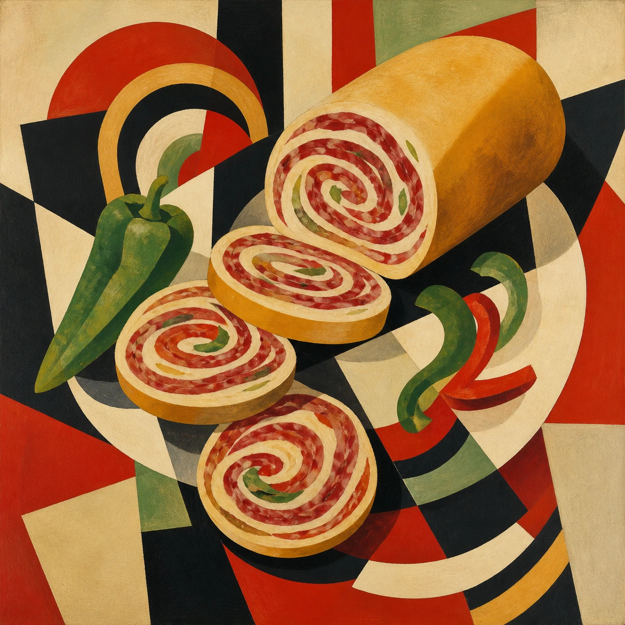 Salami, Pepper and Provolone Stromboli