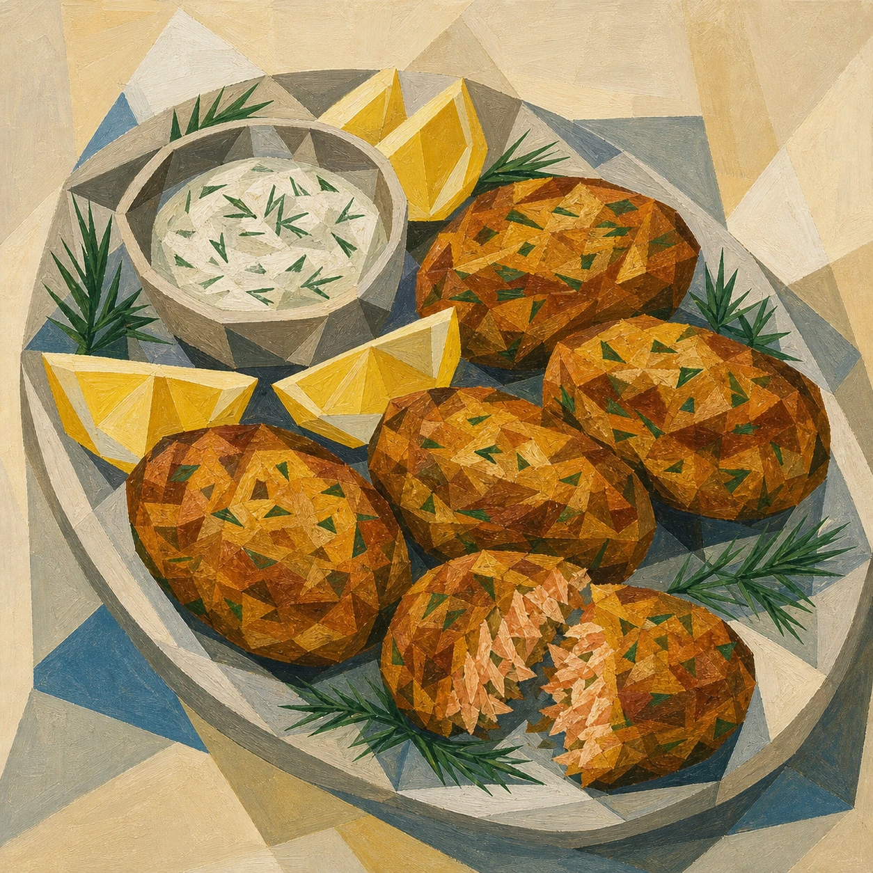 Salmon Croquettes with Dill Sauce