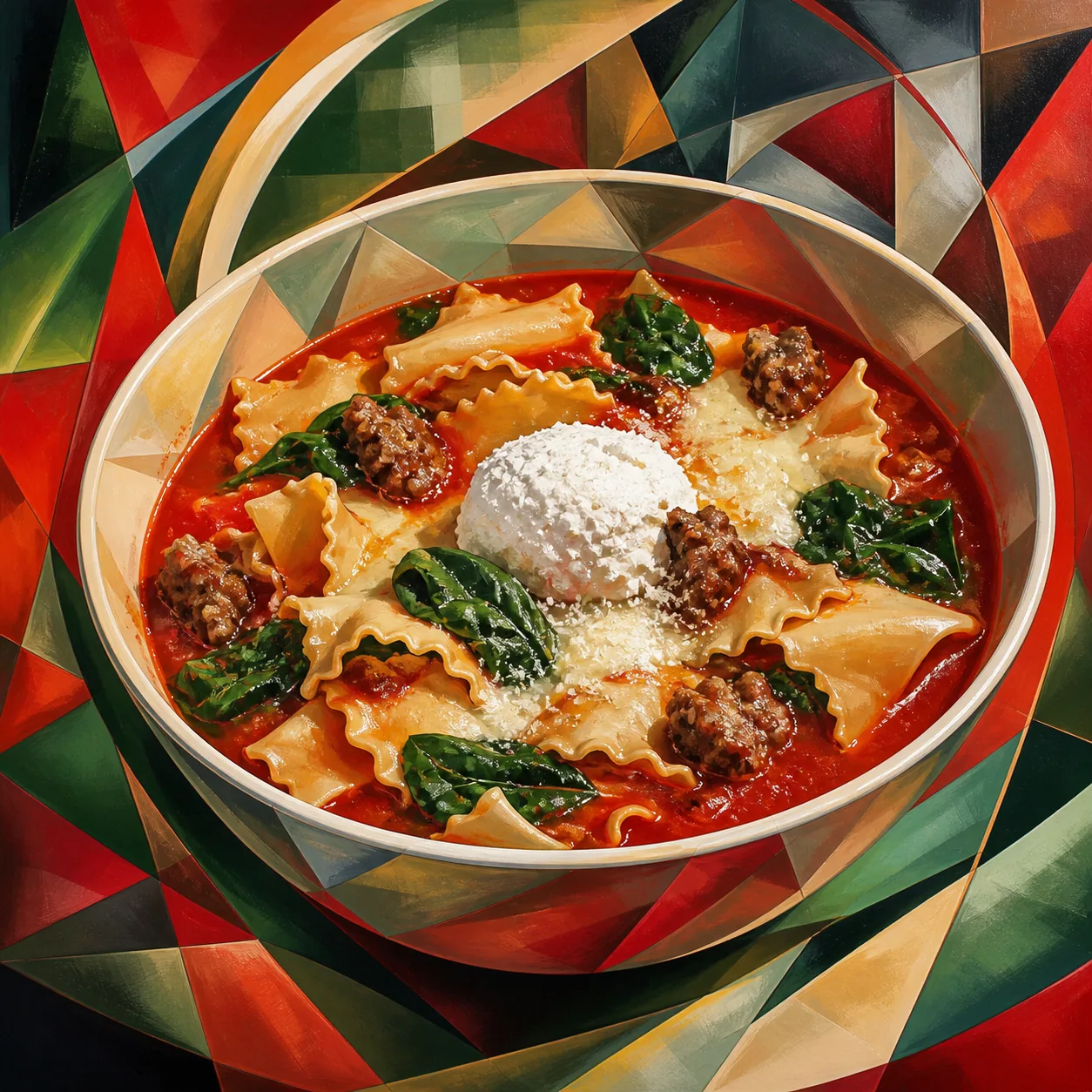 Sausage Lasagna Soup with Ricotta