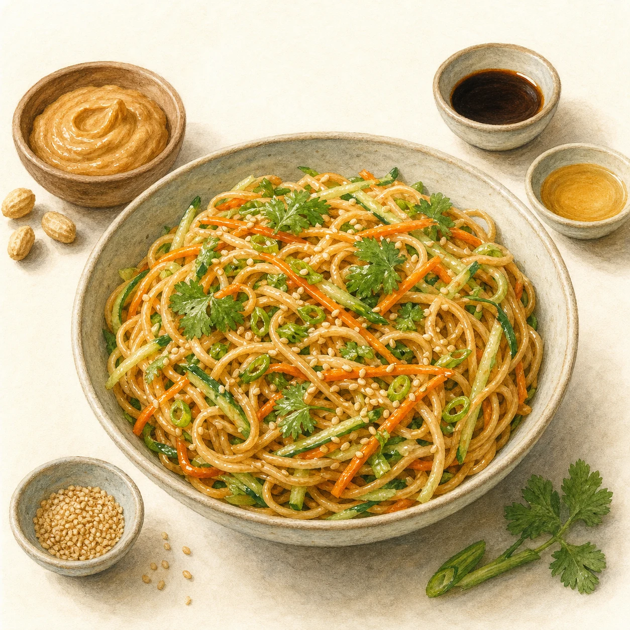 Sesame-Peanut Noodle Salad