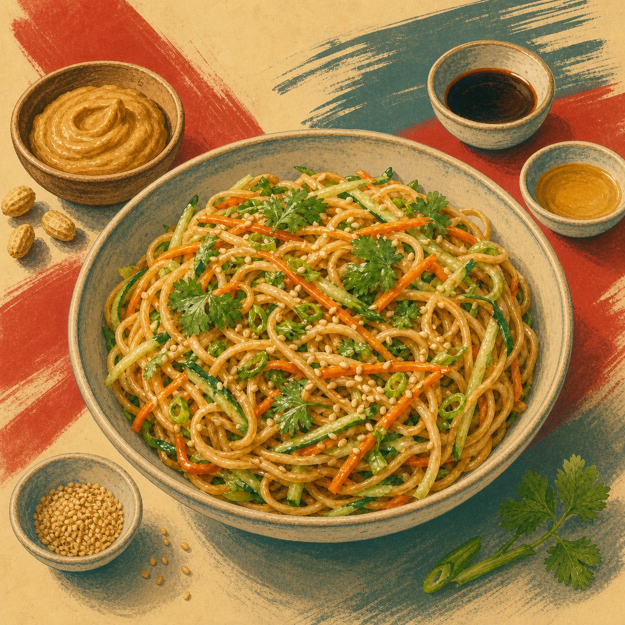 Sesame-Peanut Noodle Salad