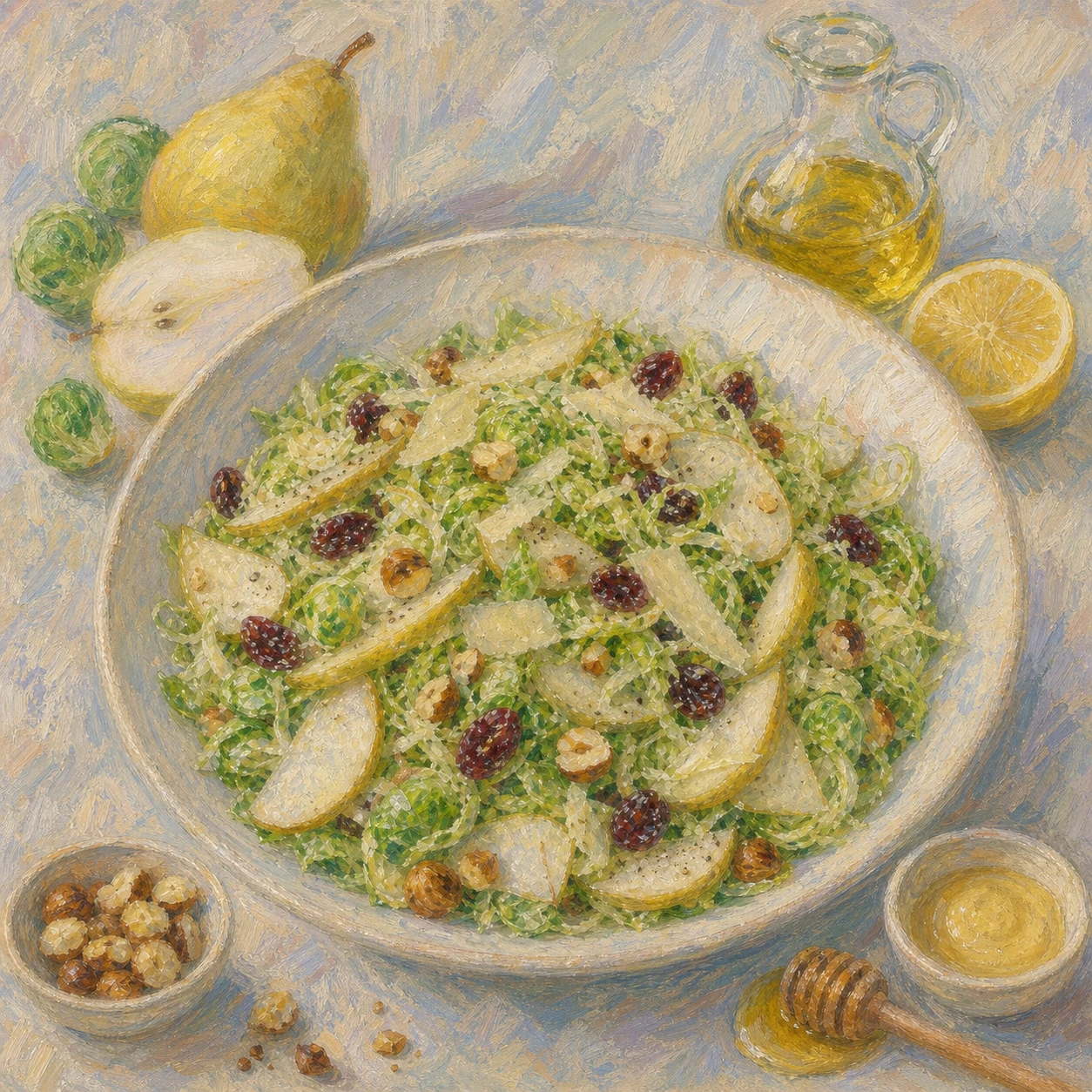 Shaved Brussels Sprout & Pear Salad