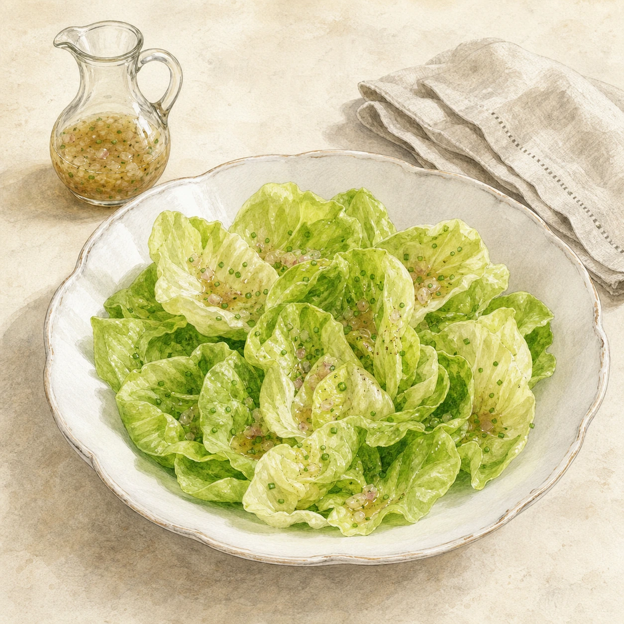 Simple Green Salad with Shallot Vinaigrette