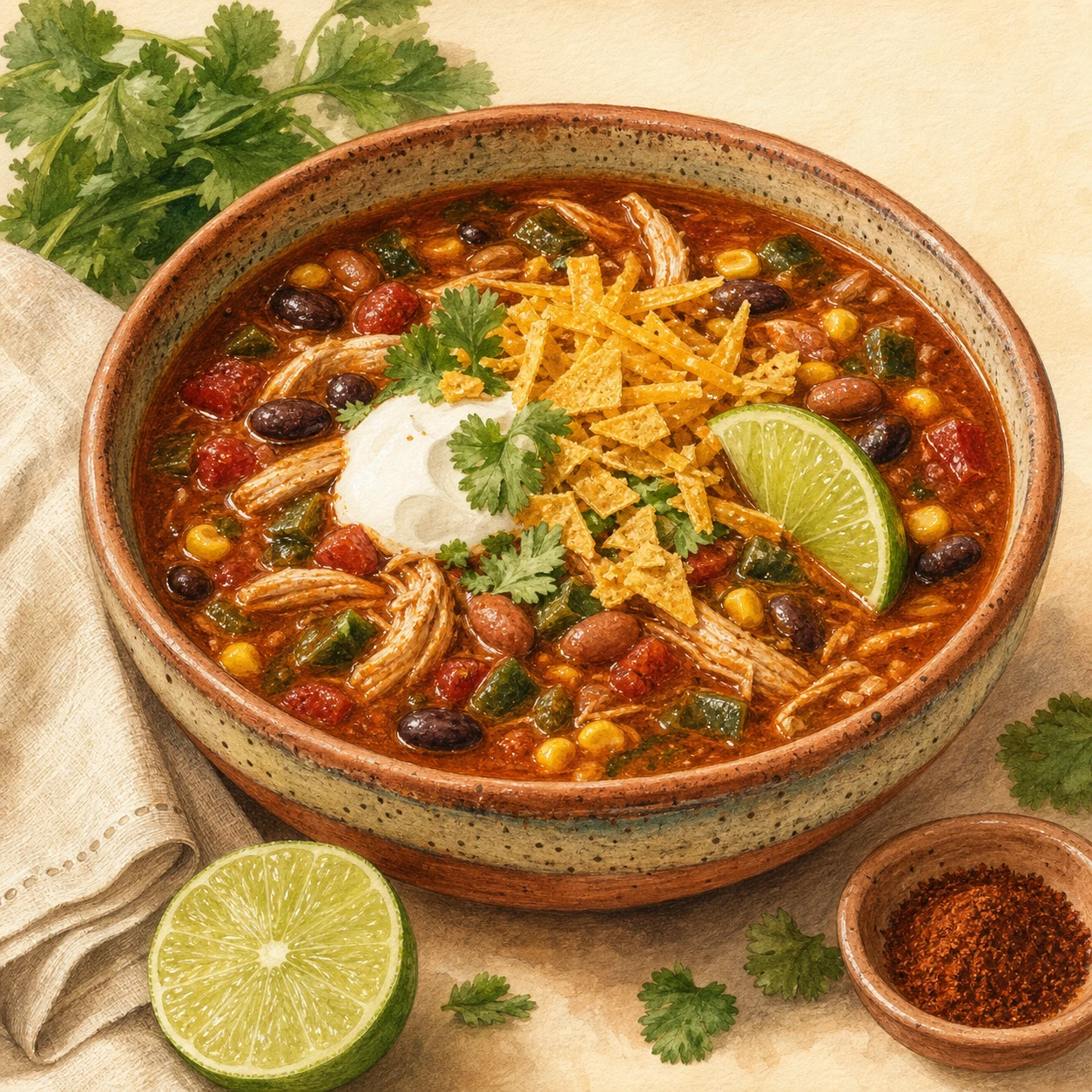 Slow Cooker Chicken Taco Soup