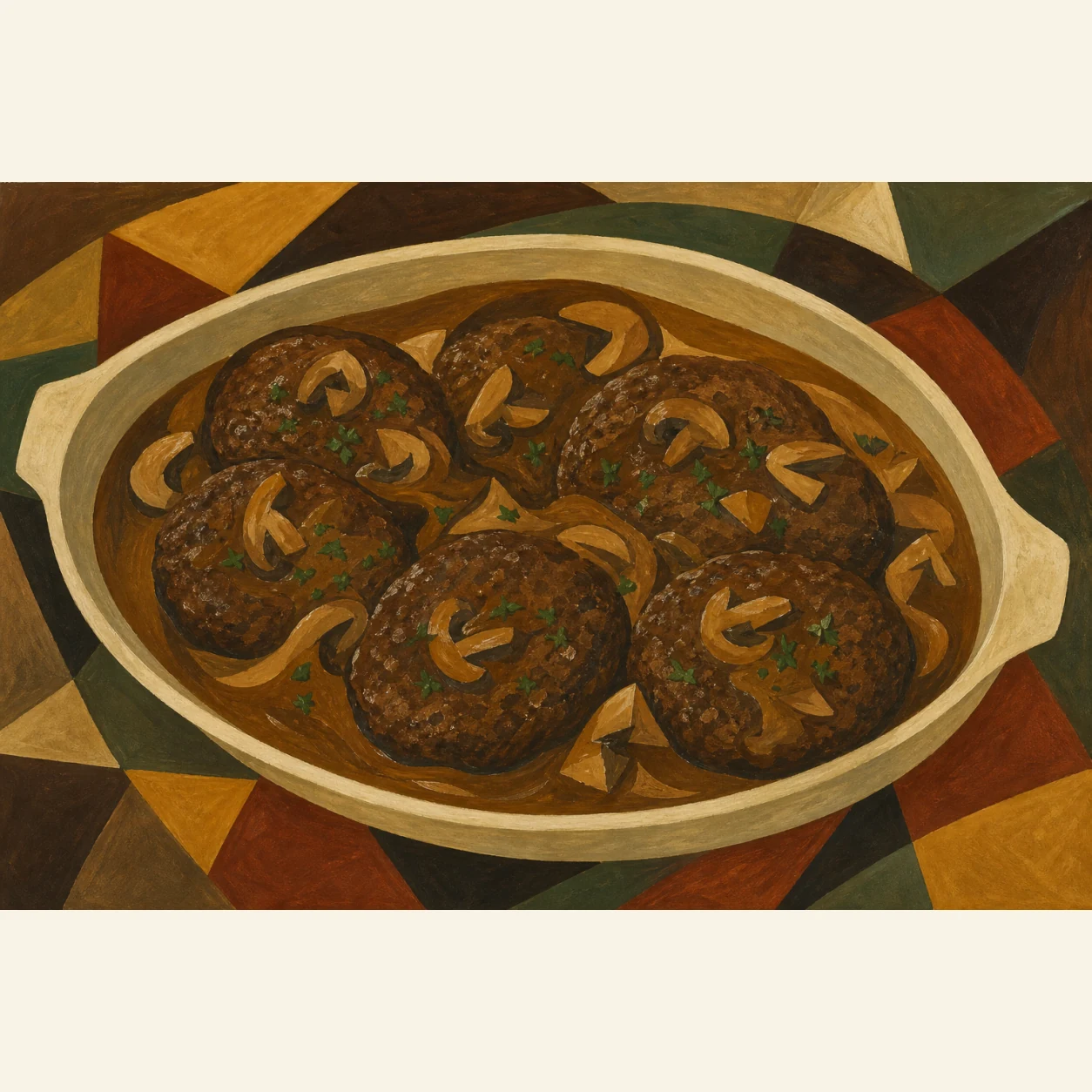 Salisbury Steak en olla de cocción lenta con gravy de champiñones