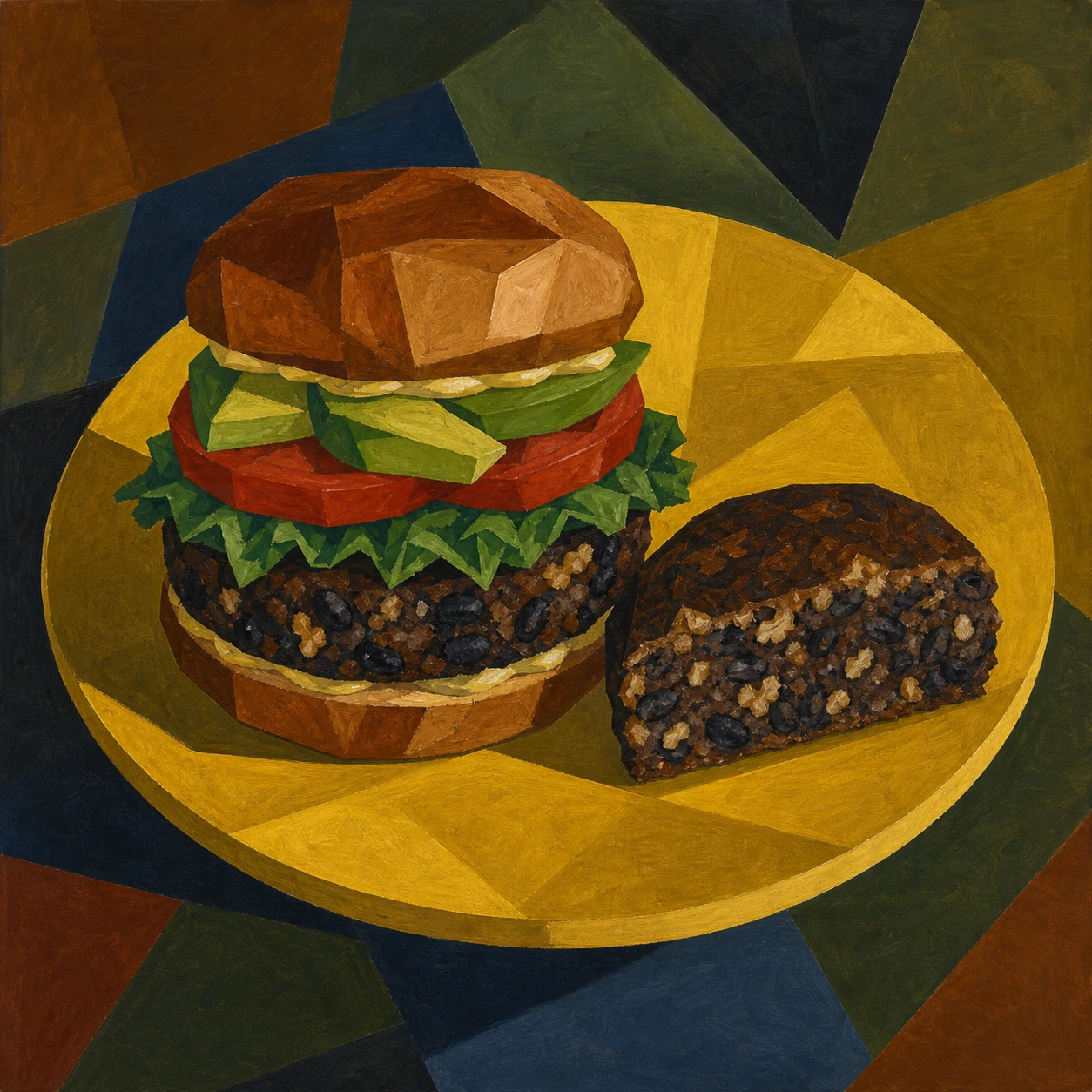 Hamburguesas ahumadas de frijol negro y nuez