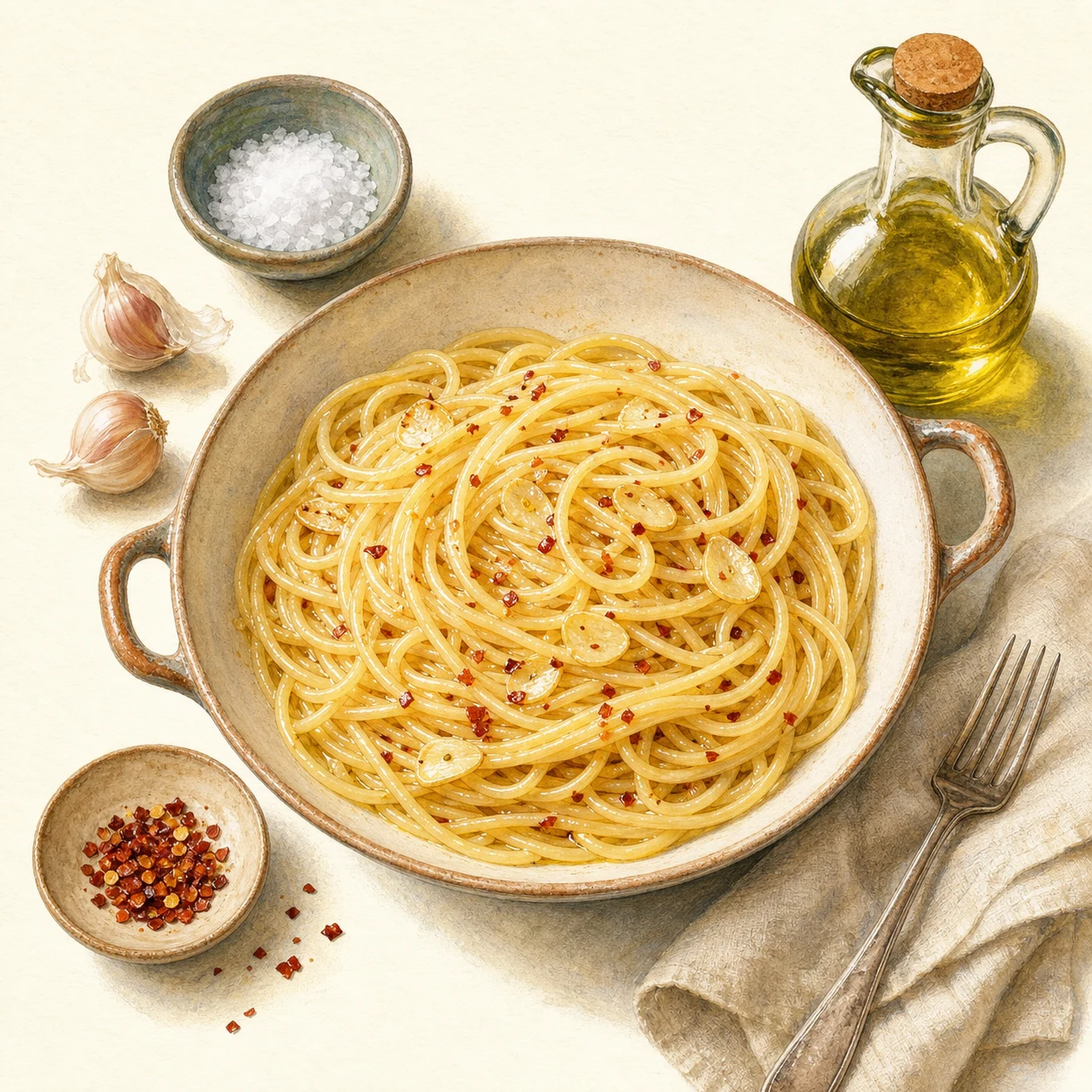 Spaghetti with Garlic and Oil